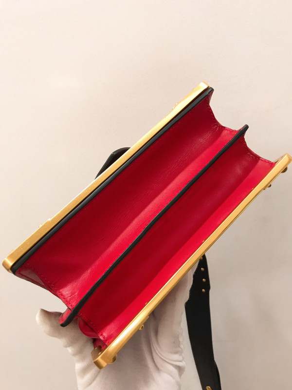 Pra*a cahier leather shoulder bag