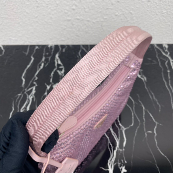 Pra*a satin mini-bag with artificial crystals