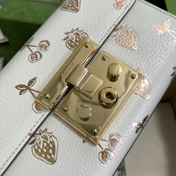 G*u*i padlock small berry shoulder bag