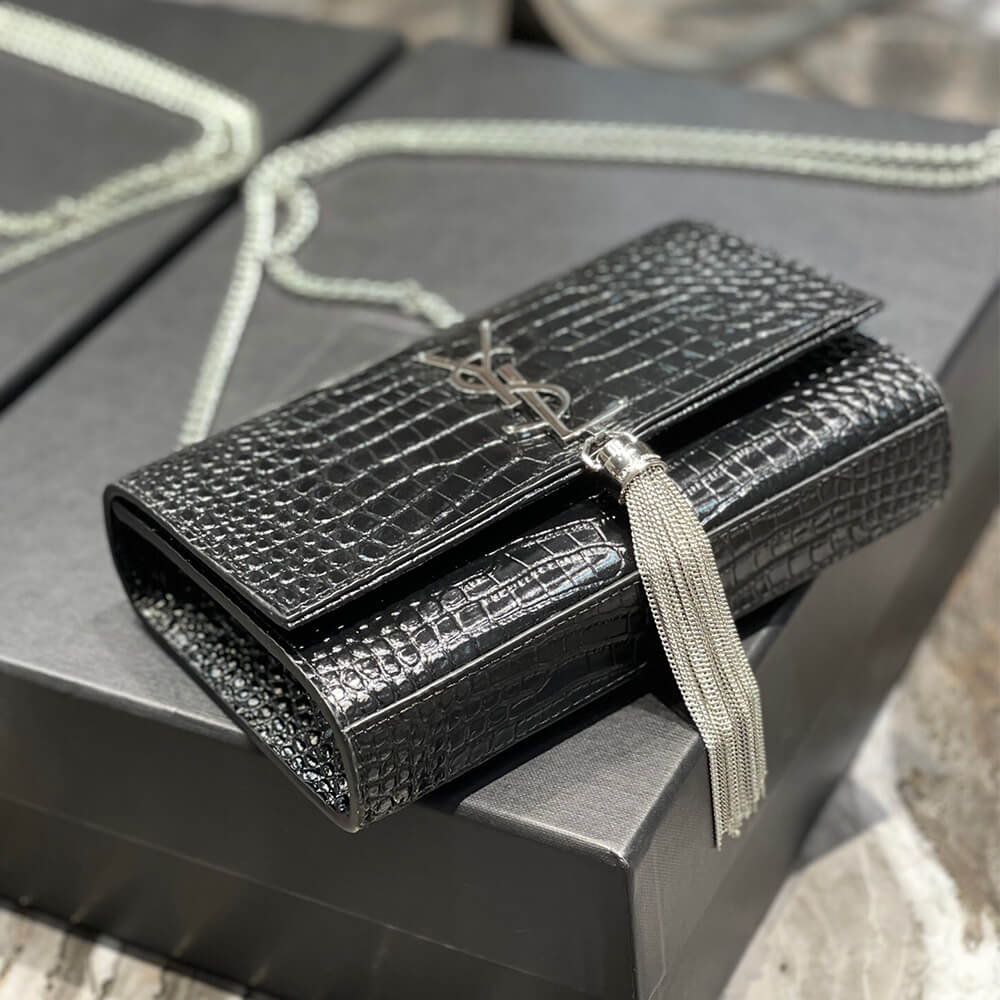 YSL KATE EMBOSSED SHOULDER BAG