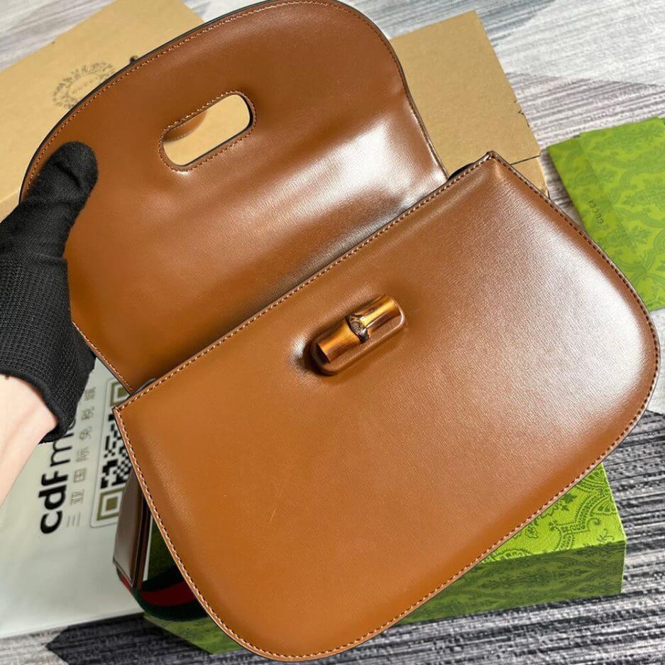 G*u*i bamboo 1947 medium top handle bag