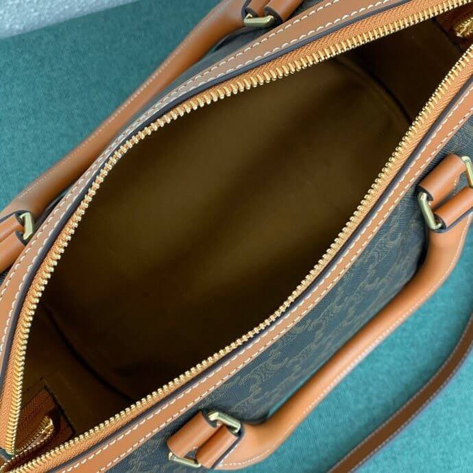 Ce**e logo print calfskin boston bag